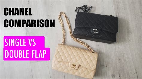 chanel single flap vs double flap|chanel double flap price.